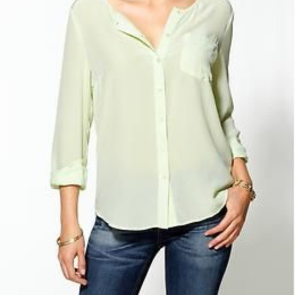 Tinley Road 100% Silk Lime Green Shirt